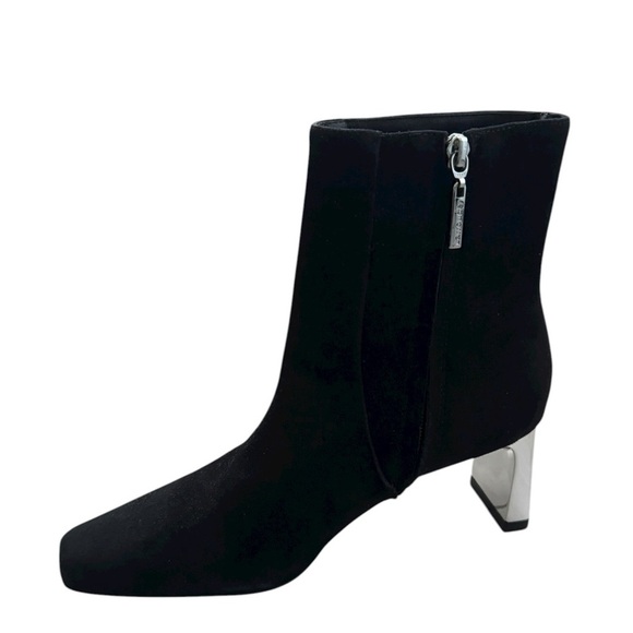 NEW Larroude Alexis Boots Suede Metallic Heel Side Zip size 7.5 - Picture 6 of 11